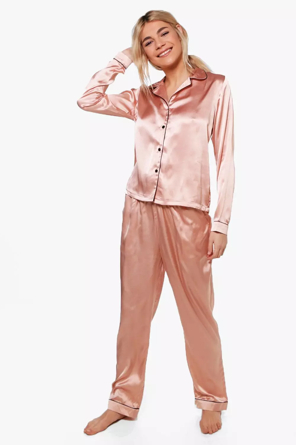 Boohoo satin online pjs